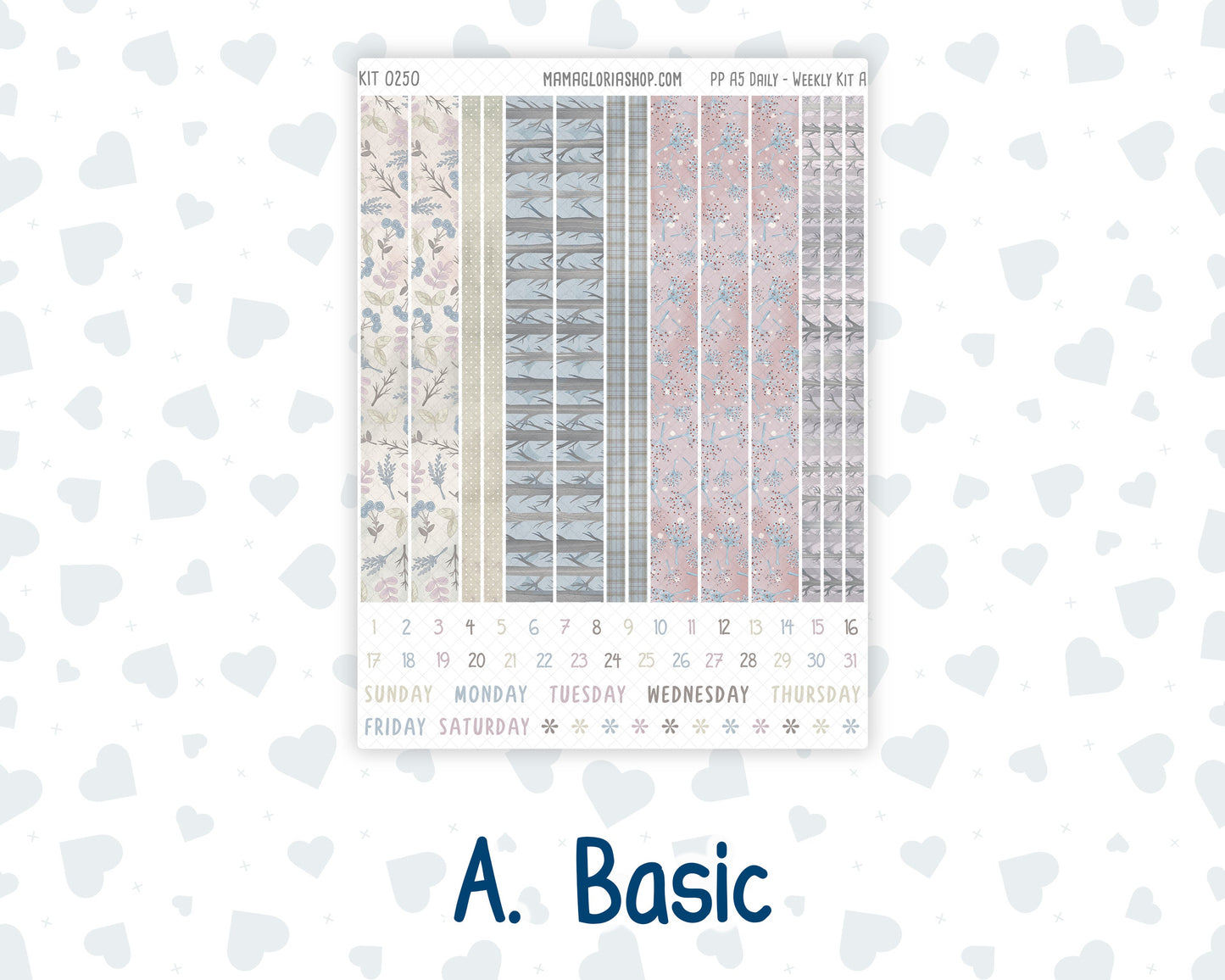 Kit 0250 - A5 - Plum Paper Daily - Weekly Kit - Quiet January