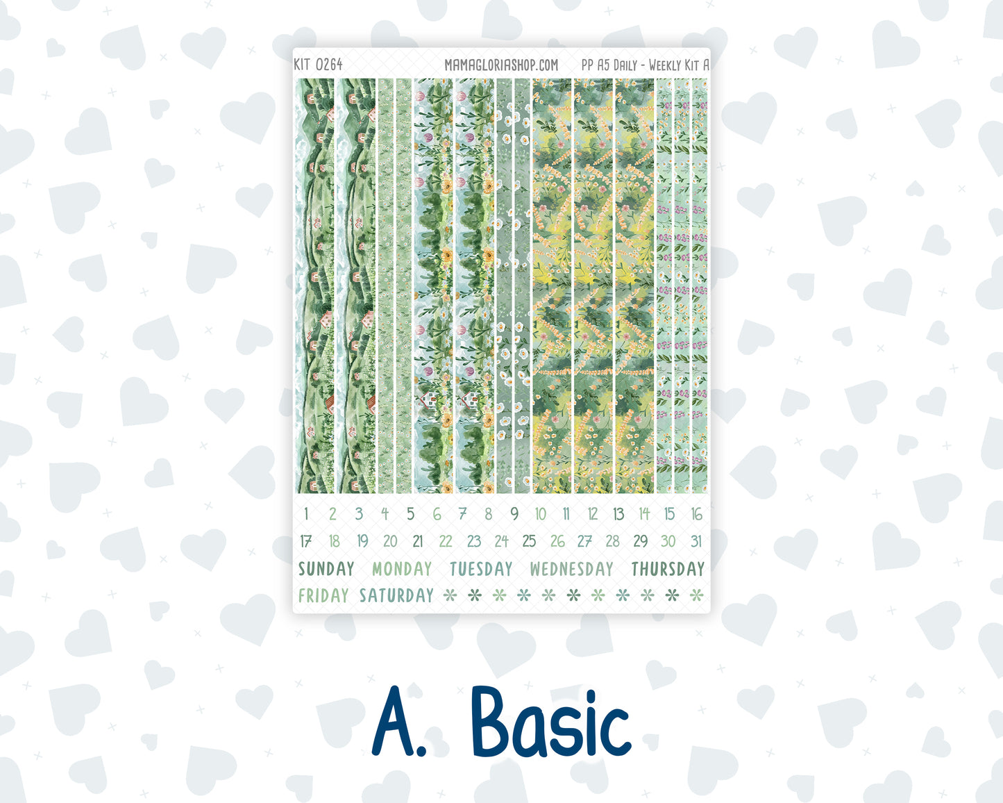 Kit 0264 - A5 - Plum Paper Daily - Weekly Kit - May - Spring Walk