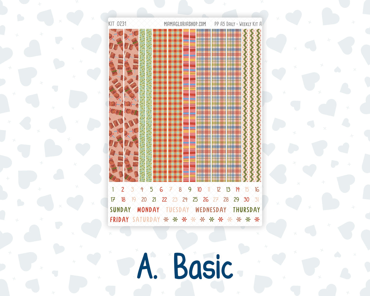 Kit 0231 - A5 - Plum Paper Daily - Weekly Kit - August - Backyard BBQ