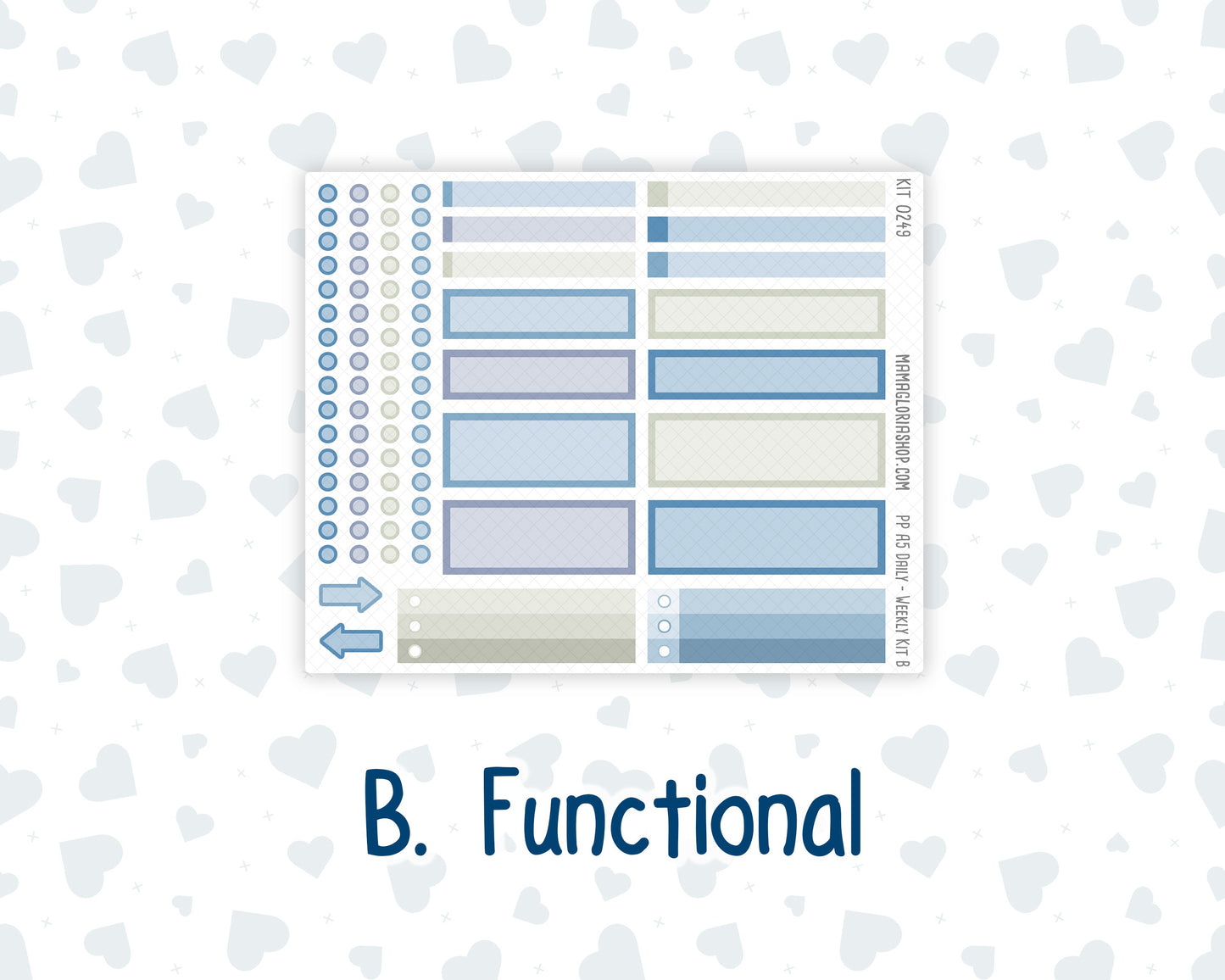 Kit 0249 - A5 - Plum Paper Daily - Weekly Kit - January - Icy Lace