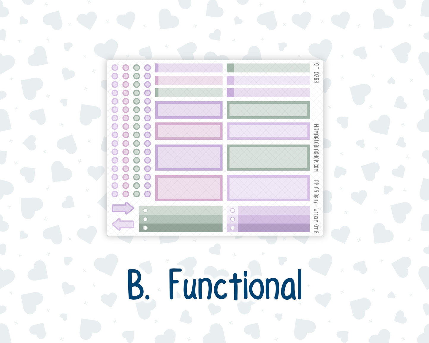 Kit 0263 - A5 - Plum Paper Daily - Weekly Kit - April - Lavender Drift