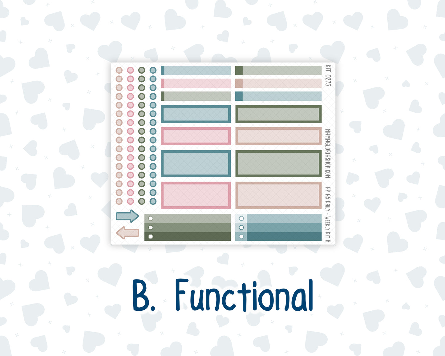 Kit 0275 - A5 - Plum Paper Daily - Weekly Kit - July - Tropical Safari Blush