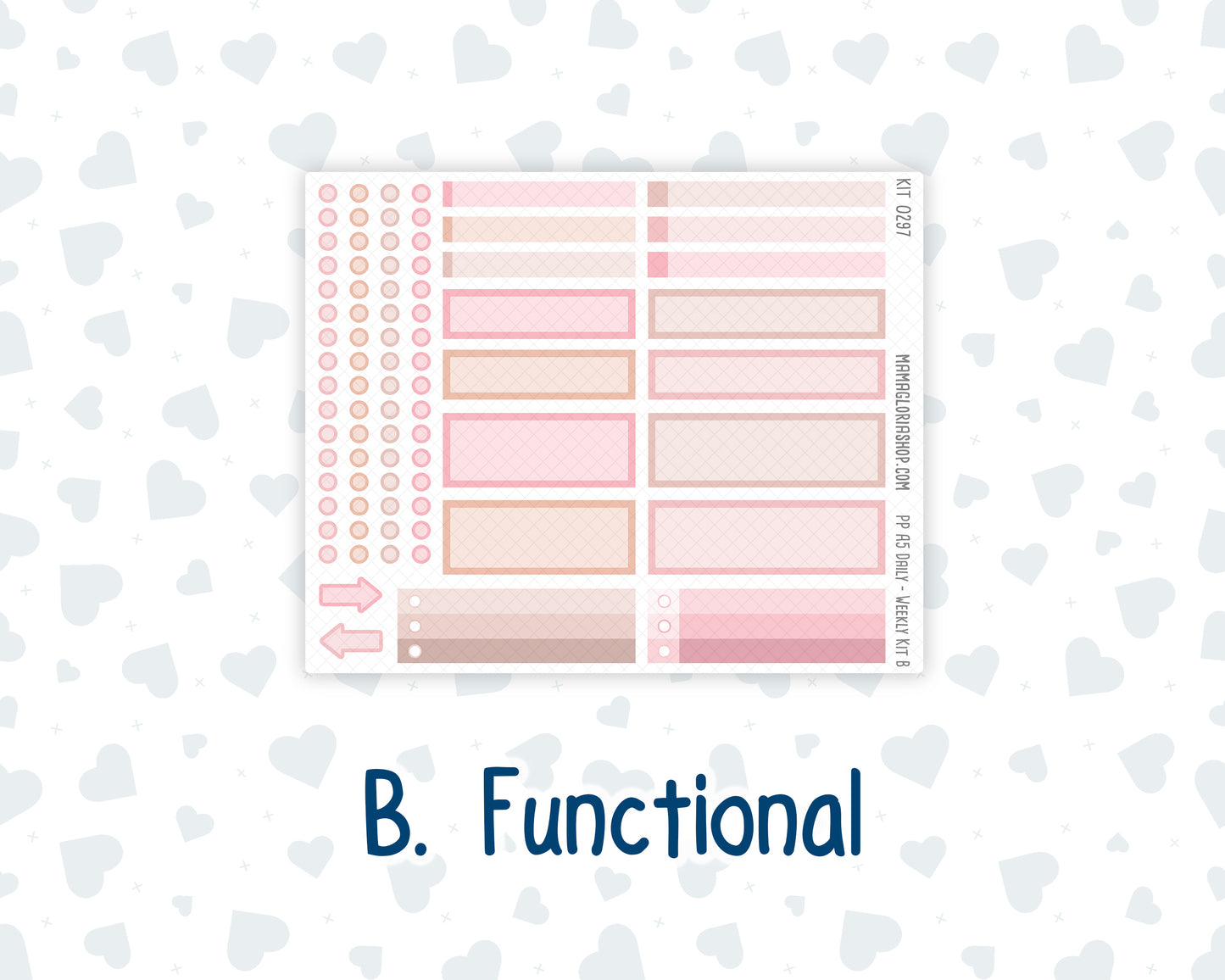 Kit 0297 - A5 - Plum Paper Daily - Weekly Kit - October - Pink Spell