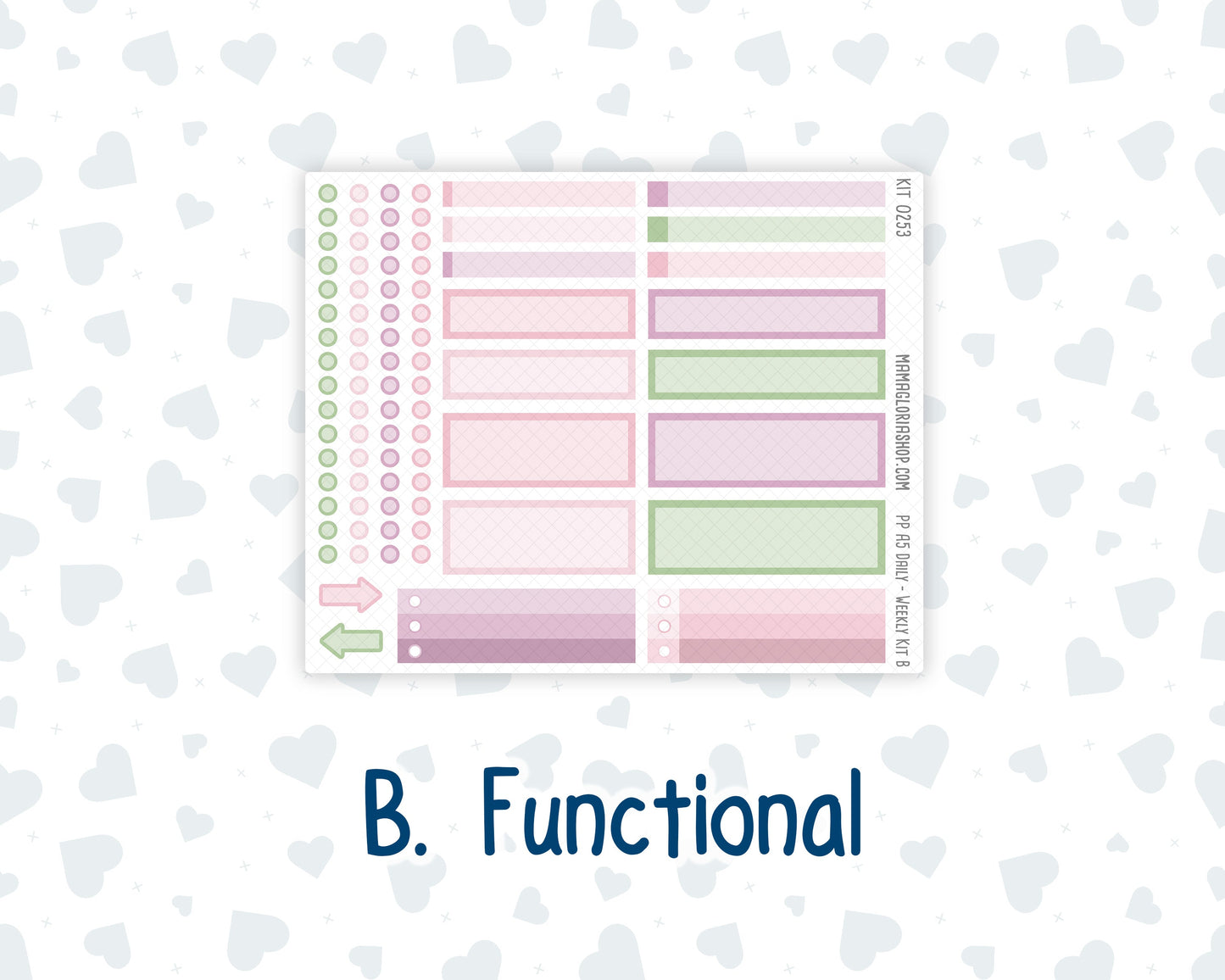 Kit 0253 - A5 - Plum Paper Daily - Weekly Kit - February - Rosy Daydreams