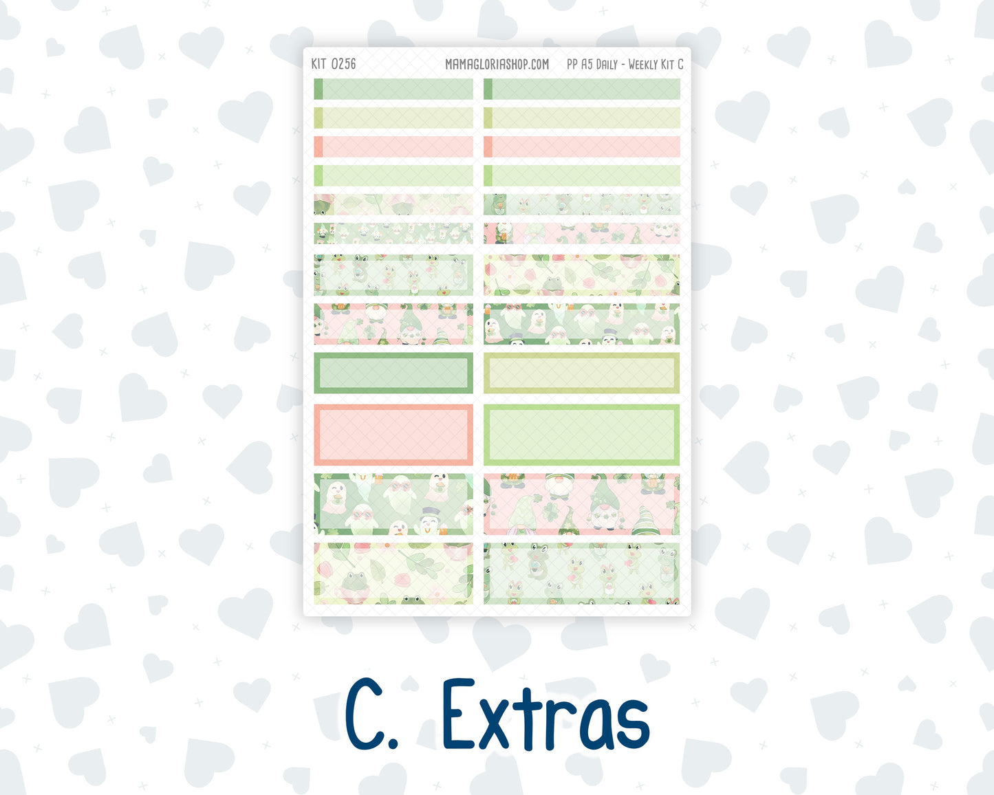 Kit 0256 - A5 - Plum Paper Daily - Weekly Kit - March - Froggy Luck