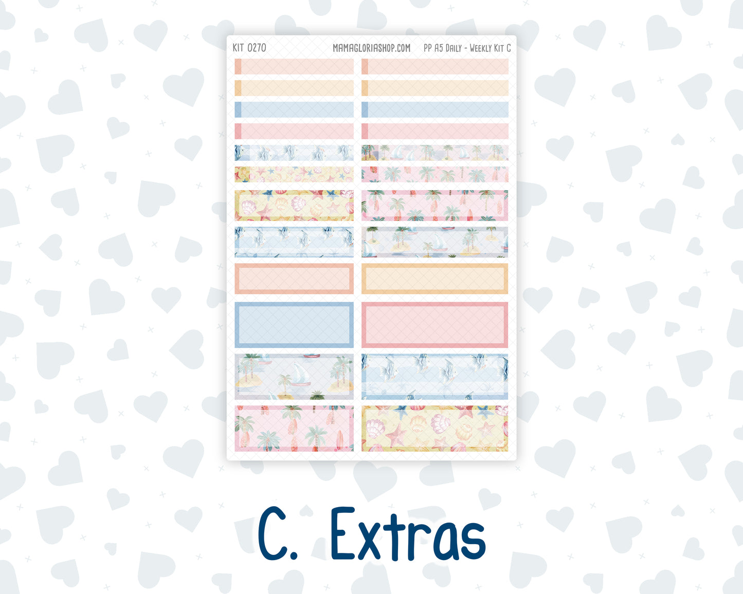 Kit 0270 - A5 - Plum Paper Daily - Weekly Kit - June - Beachside Bliss