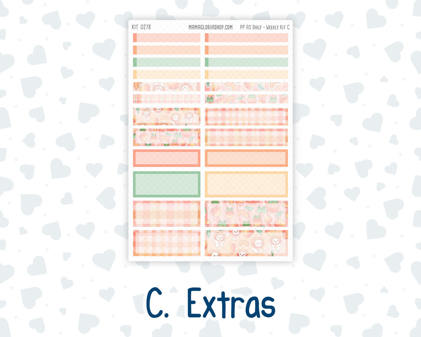 Kit 0278 - A5 - Plum Paper Daily - Weekly Kit - August - Oops, All Peaches