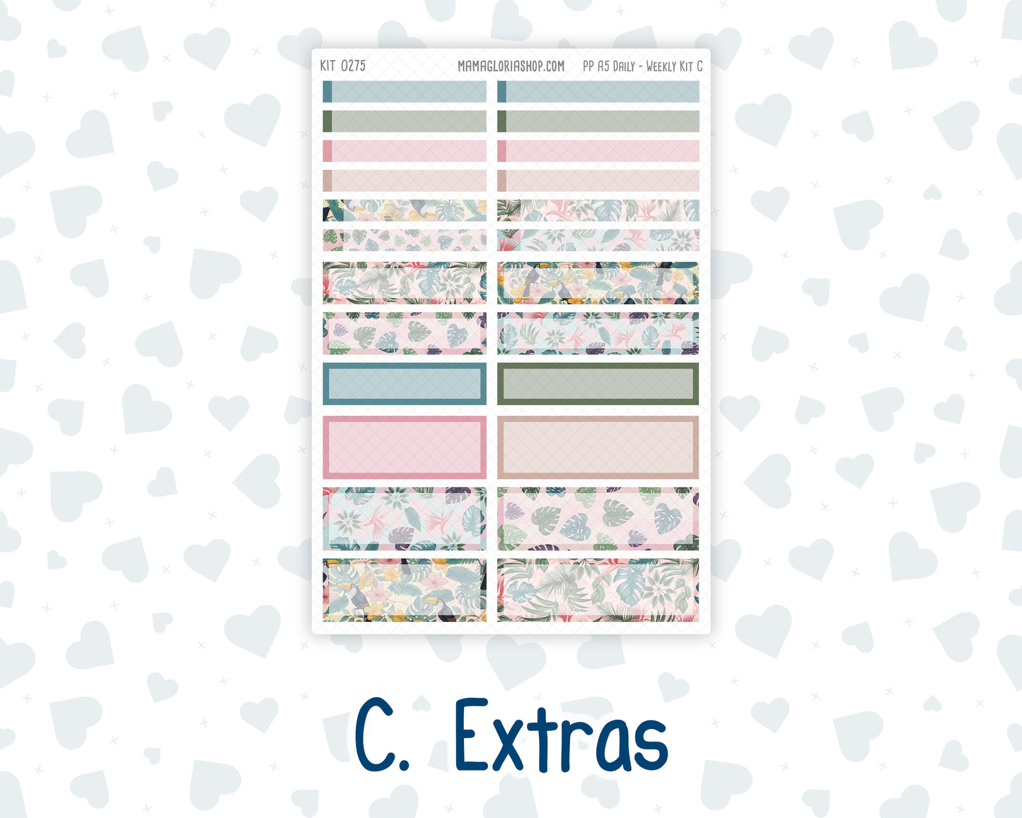 Kit 0275 - A5 - Plum Paper Daily - Weekly Kit - July - Tropical Safari Blush