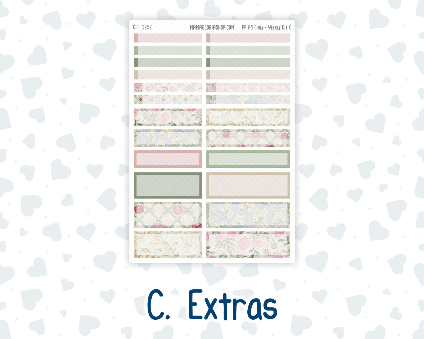 Kit 0257 - A5 - Plum Paper Daily - Weekly Kit - March - Blush Garden