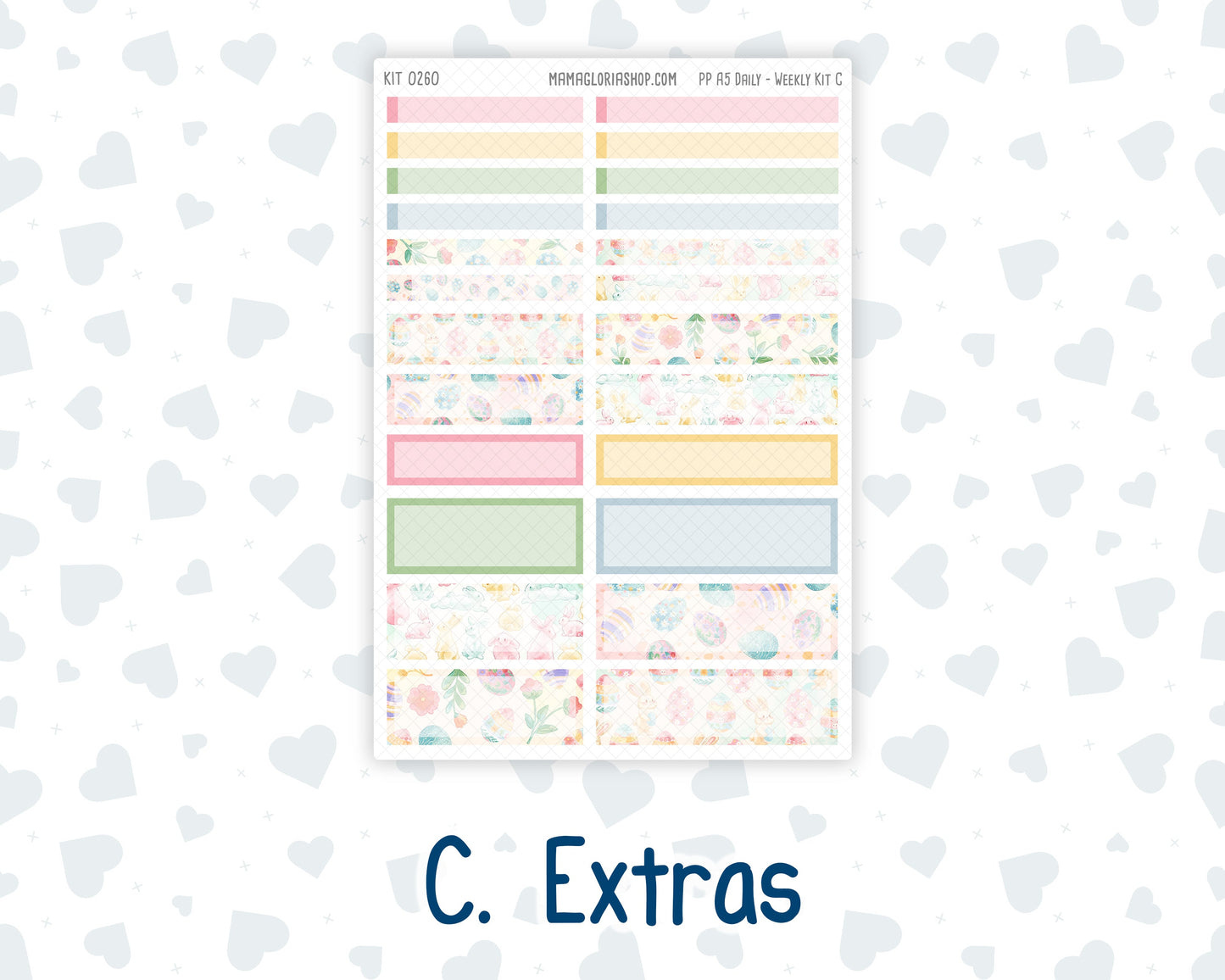Kit 0260 - A5 - Plum Paper Daily - Weekly Kit - April - Pastel Egg Hunt