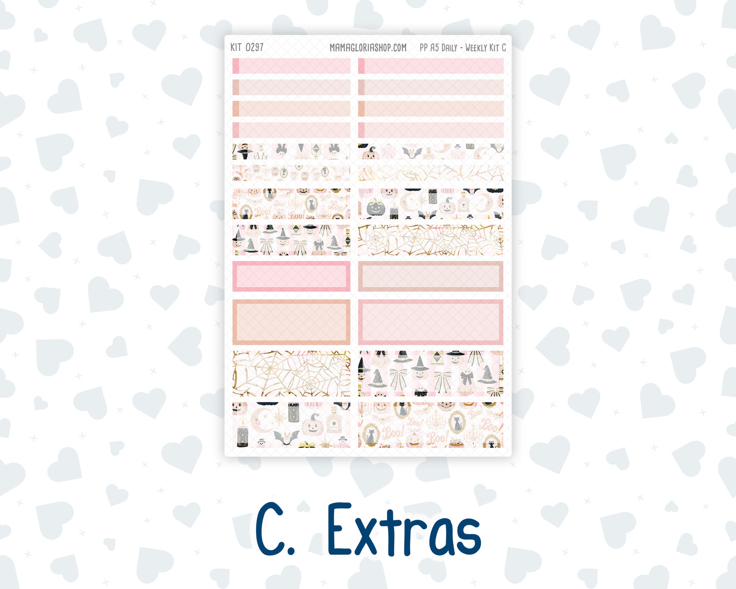 Kit 0297 - A5 - Plum Paper Daily - Weekly Kit - October - Pink Spell