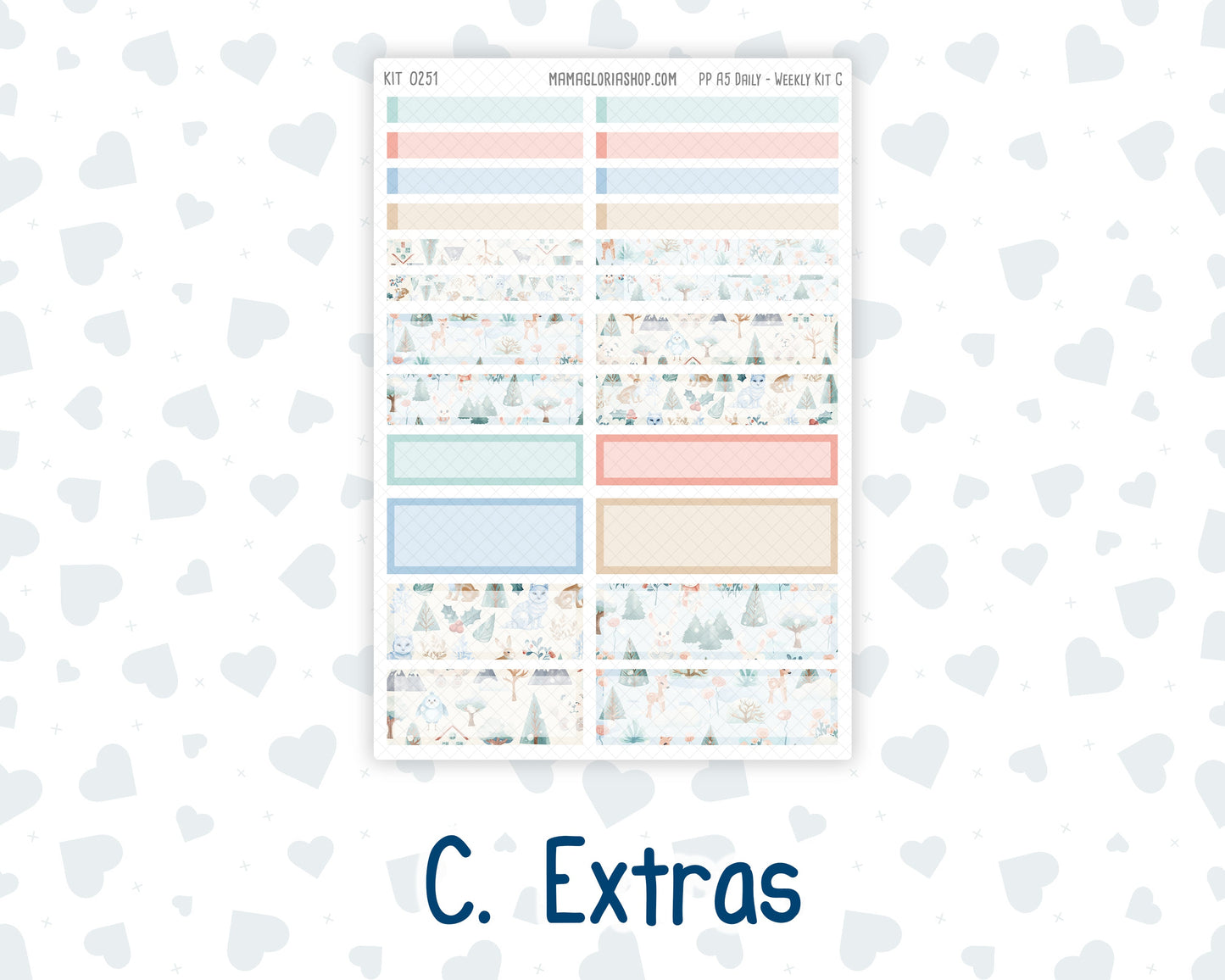 Kit 0251 - A5 - Plum Paper Daily - Weekly Kit - January - Pine & Paws