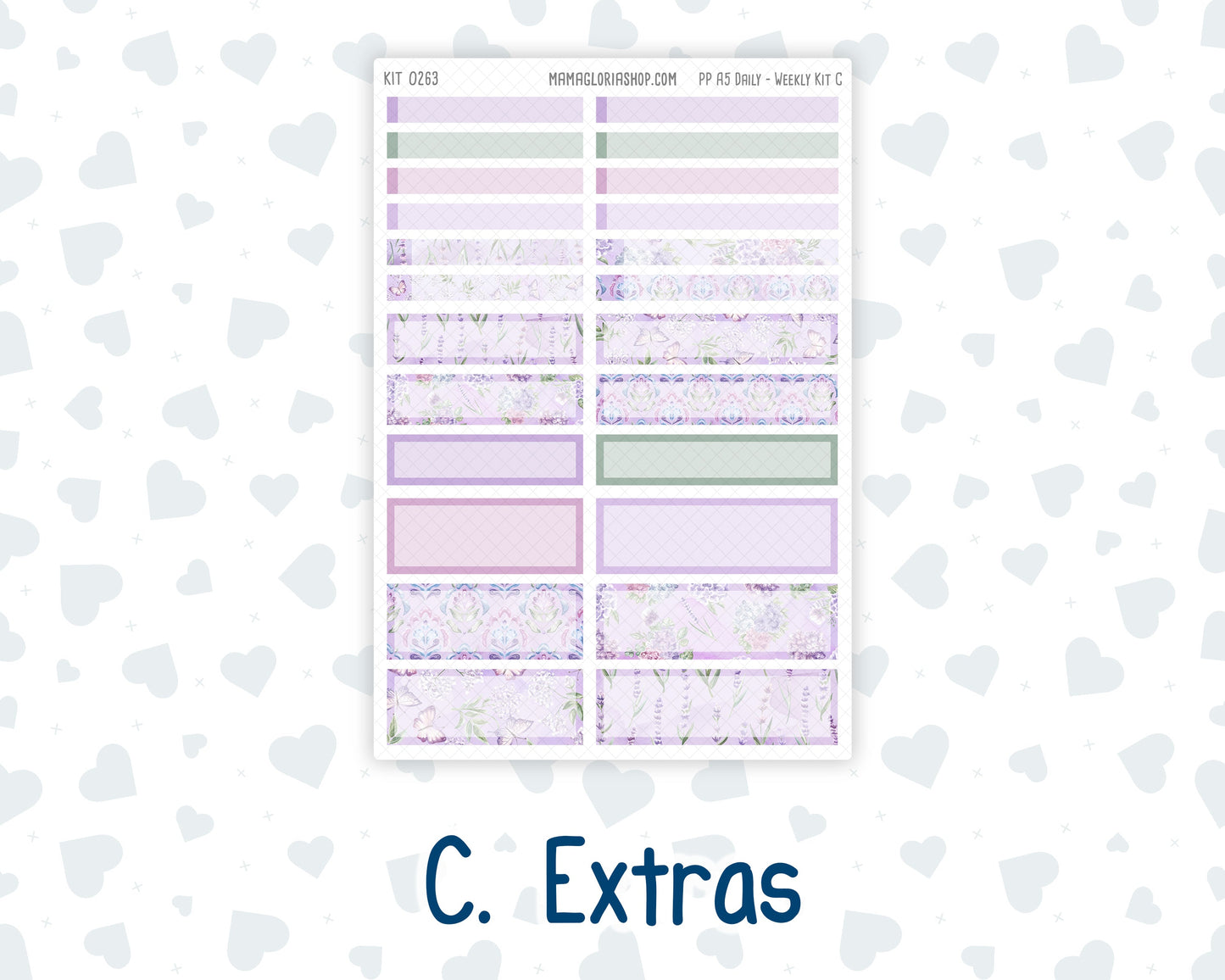 Kit 0263 - A5 - Plum Paper Daily - Weekly Kit - April - Lavender Drift