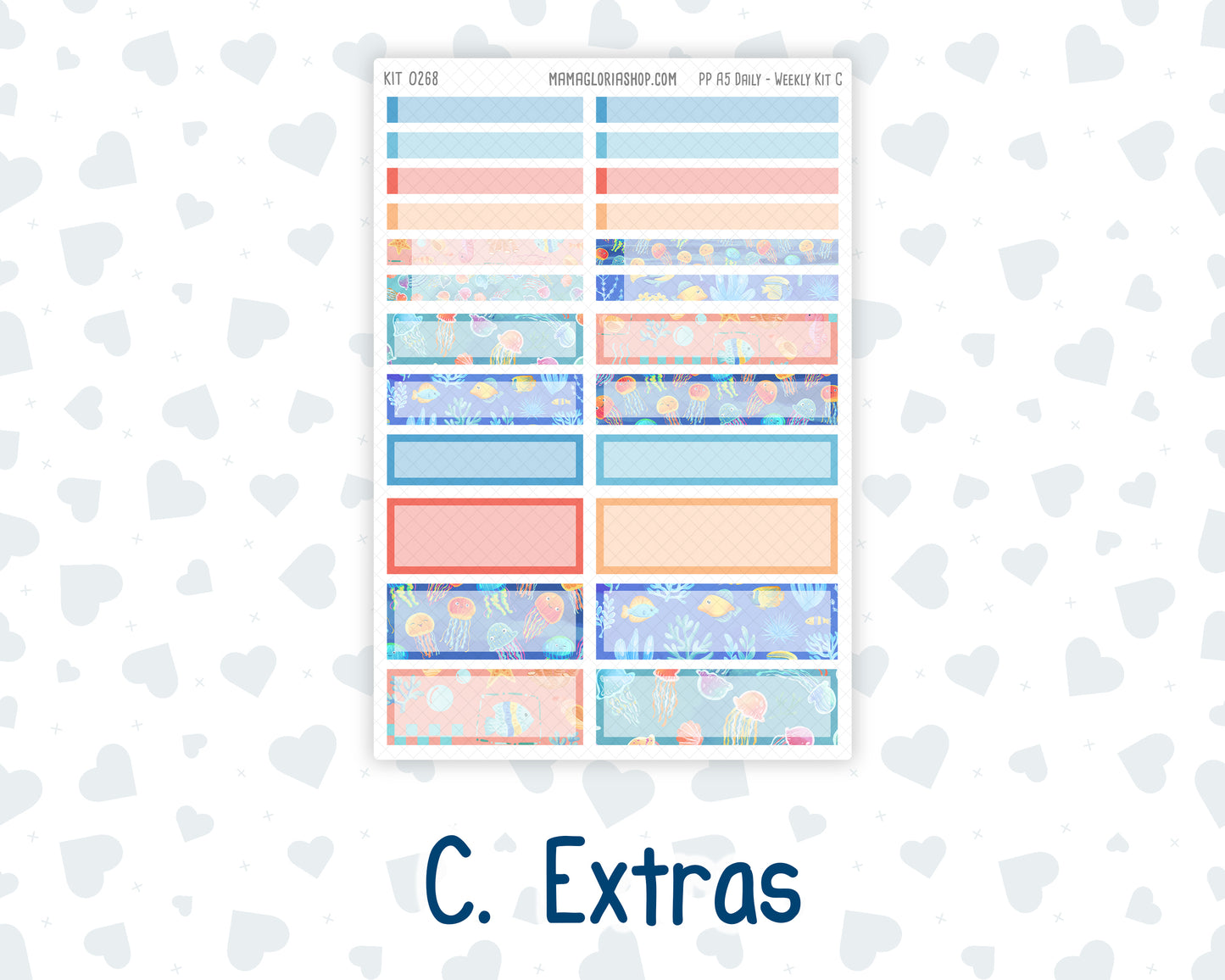 Kit 0268 - A5 - Plum Paper Daily - Weekly Kit - June - Sea Sweeties