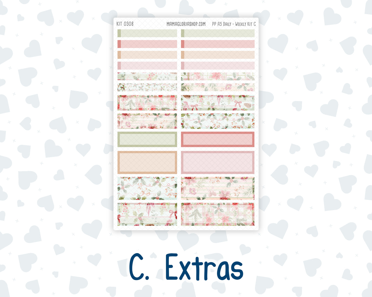 Kit 0308 - A5 - Plum Paper Daily - Weekly Kit - December - Knit & Holly