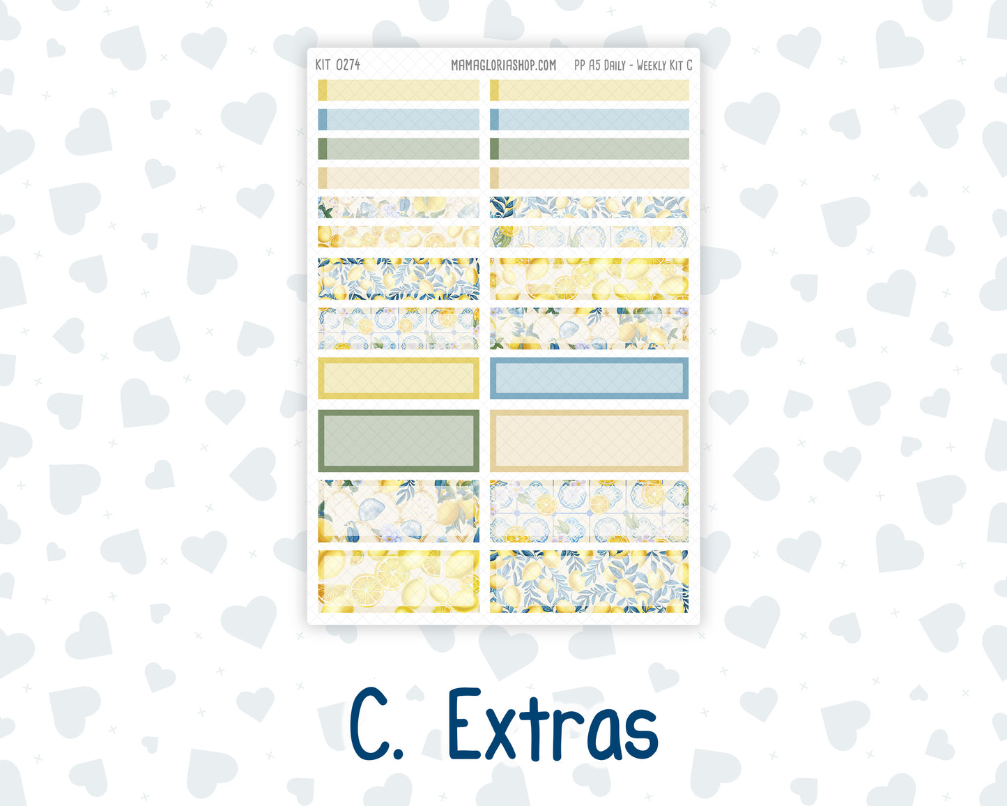 Kit 0274 - A5 - Plum Paper Daily - Weekly Kit - July - Sunny Lemon Shore