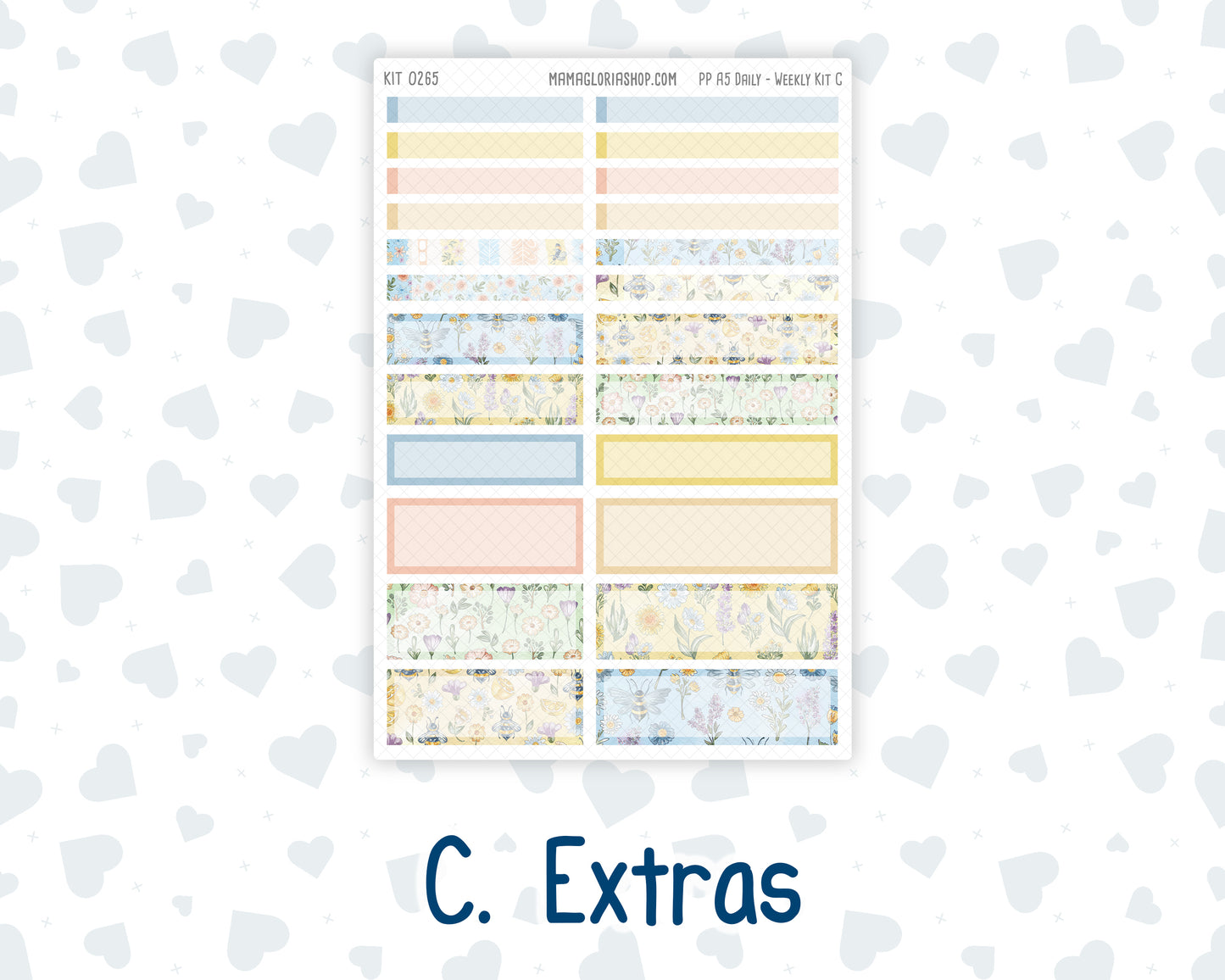 Kit 0265 - A5 - Plum Paper Daily - Weekly Kit - May - Honeybee Sky
