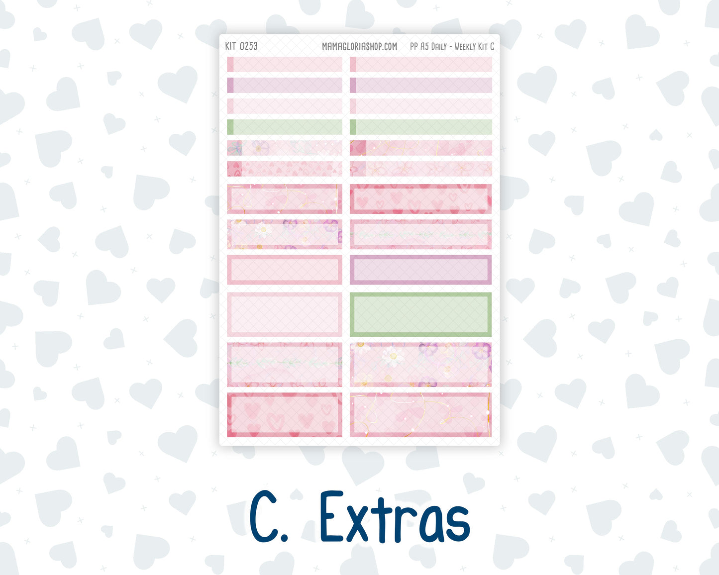 Kit 0253 - A5 - Plum Paper Daily - Weekly Kit - February - Rosy Daydreams