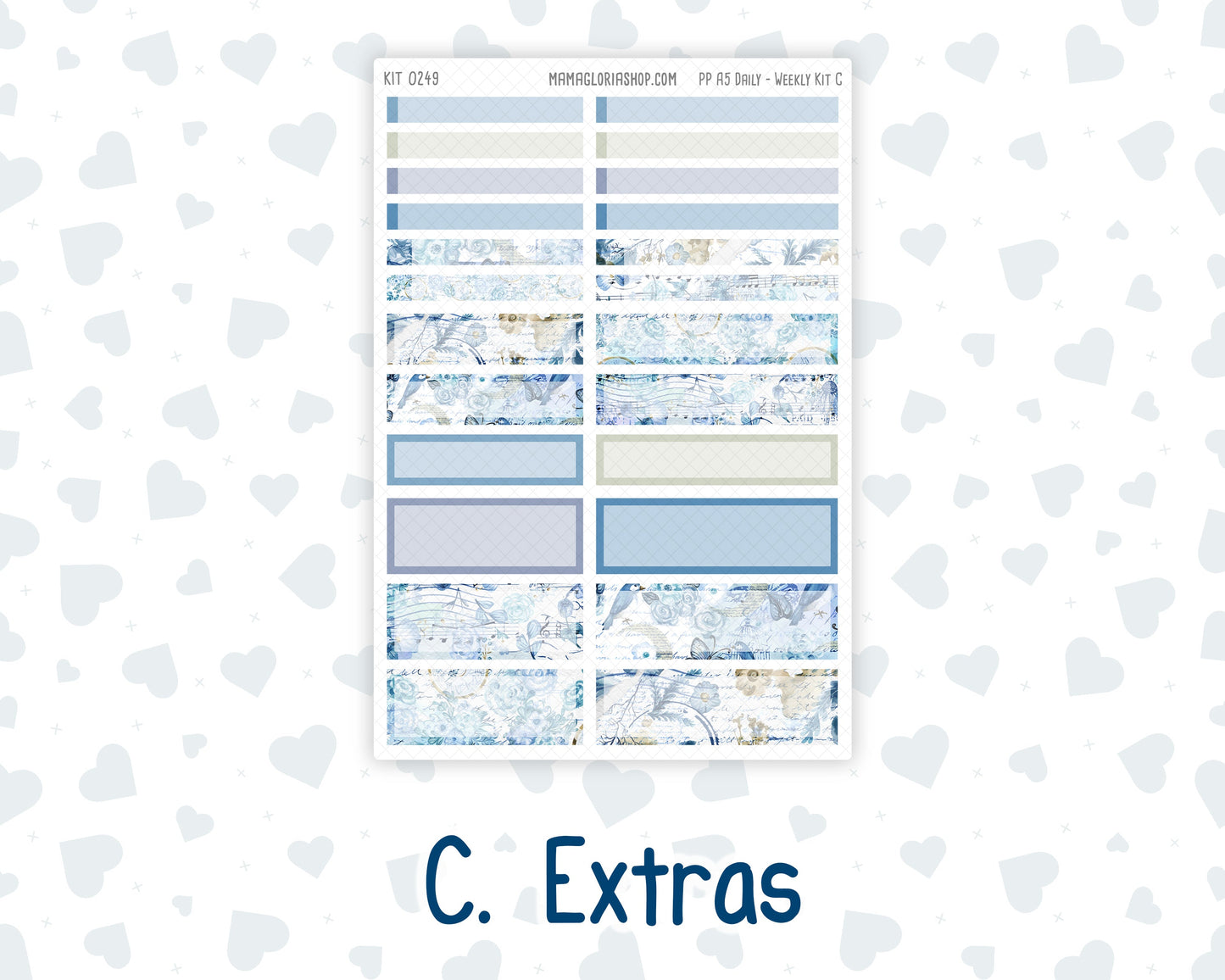 Kit 0249 - A5 - Plum Paper Daily - Weekly Kit - January - Icy Lace