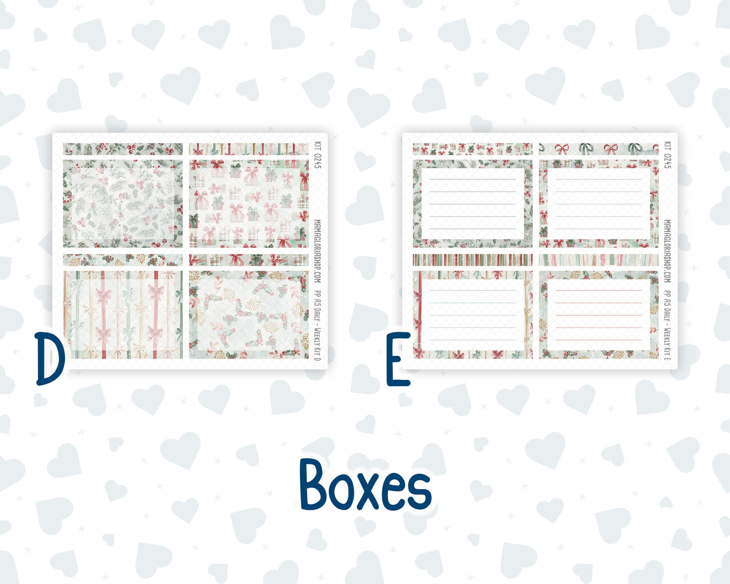 Kit 0245 - A5 - Plum Paper Daily - Weekly Kit - December - Vintage Christmas