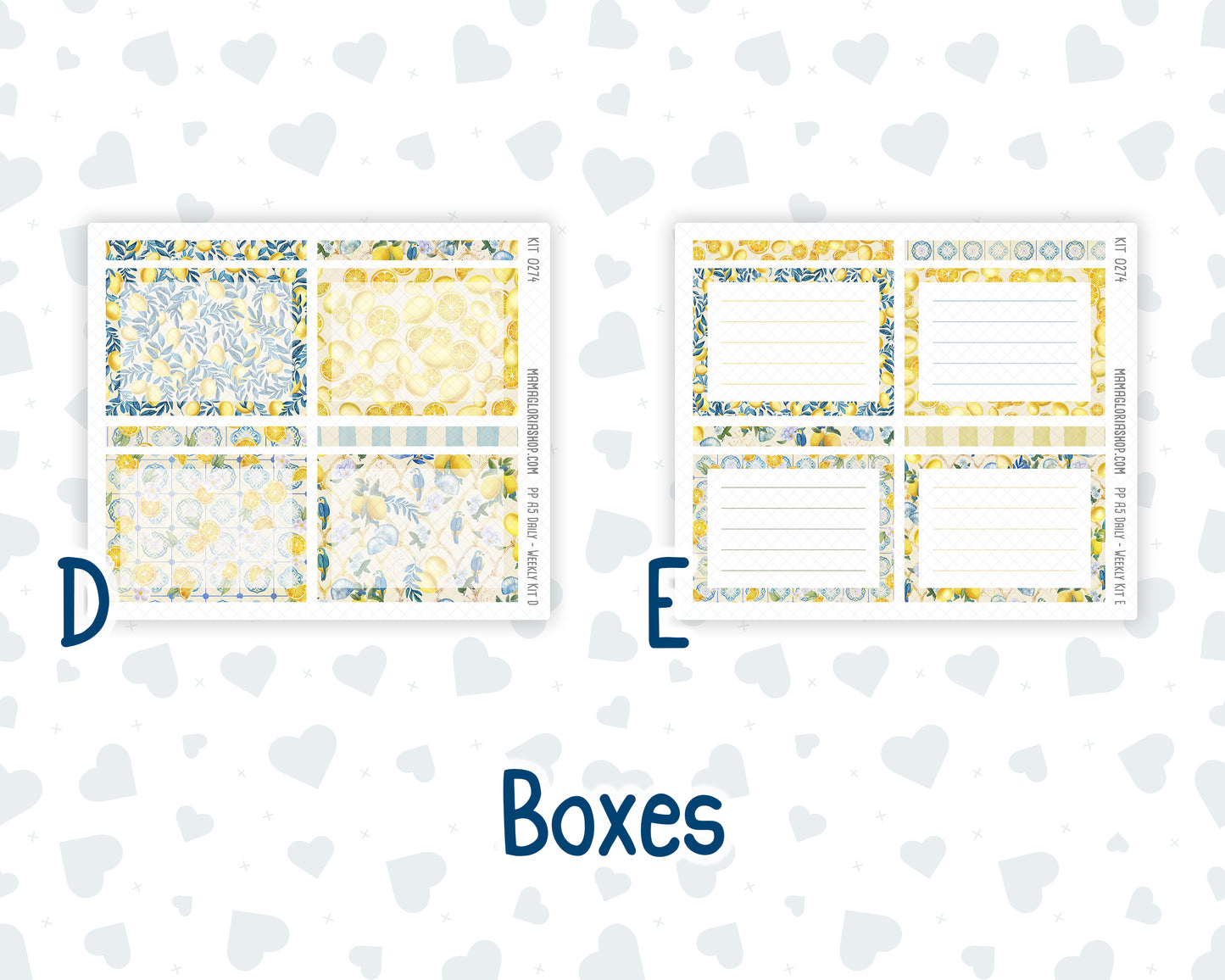 Kit 0274 - A5 - Plum Paper Daily - Weekly Kit - July - Sunny Lemon Shore