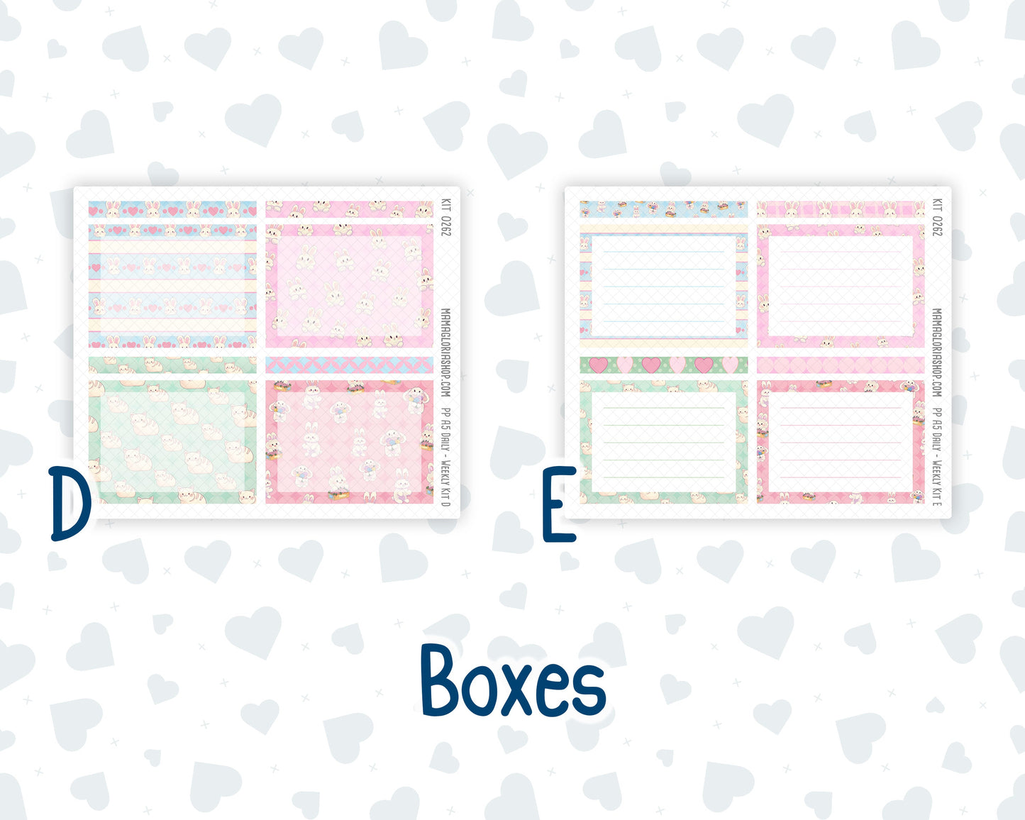 Kit 0262 - A5 - Plum Paper Daily - Weekly Kit - April - Spring Puffs