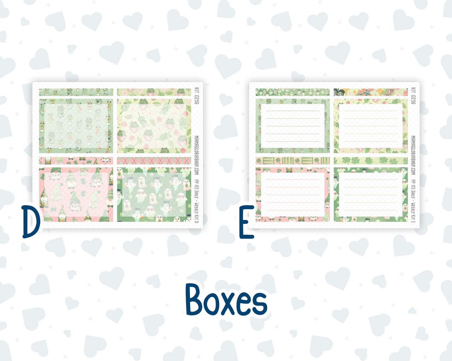 Kit 0256 - A5 - Plum Paper Daily - Weekly Kit - March - Froggy Luck