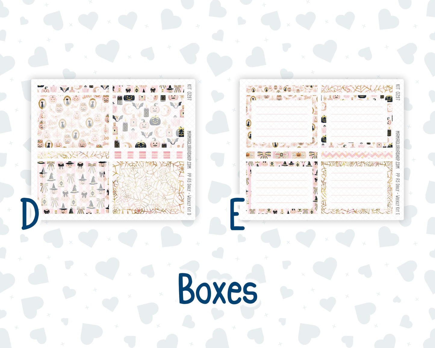 Kit 0297 - A5 - Plum Paper Daily - Weekly Kit - October - Pink Spell