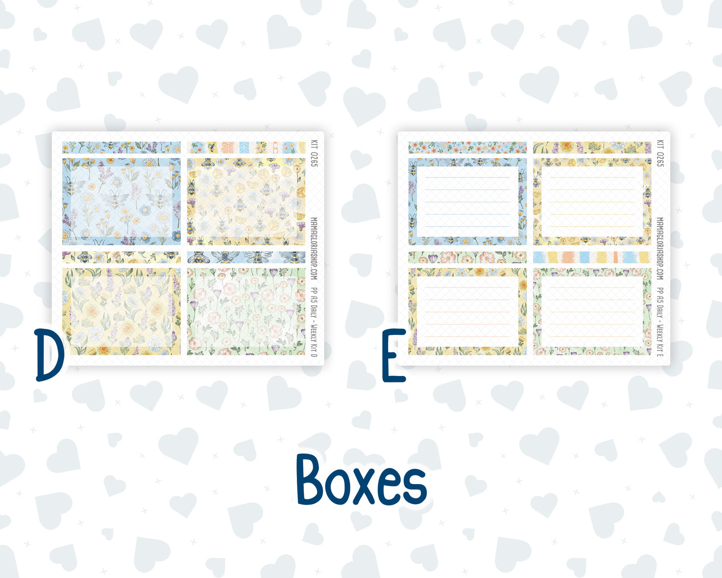 Kit 0265 - A5 - Plum Paper Daily - Weekly Kit - May - Honeybee Sky