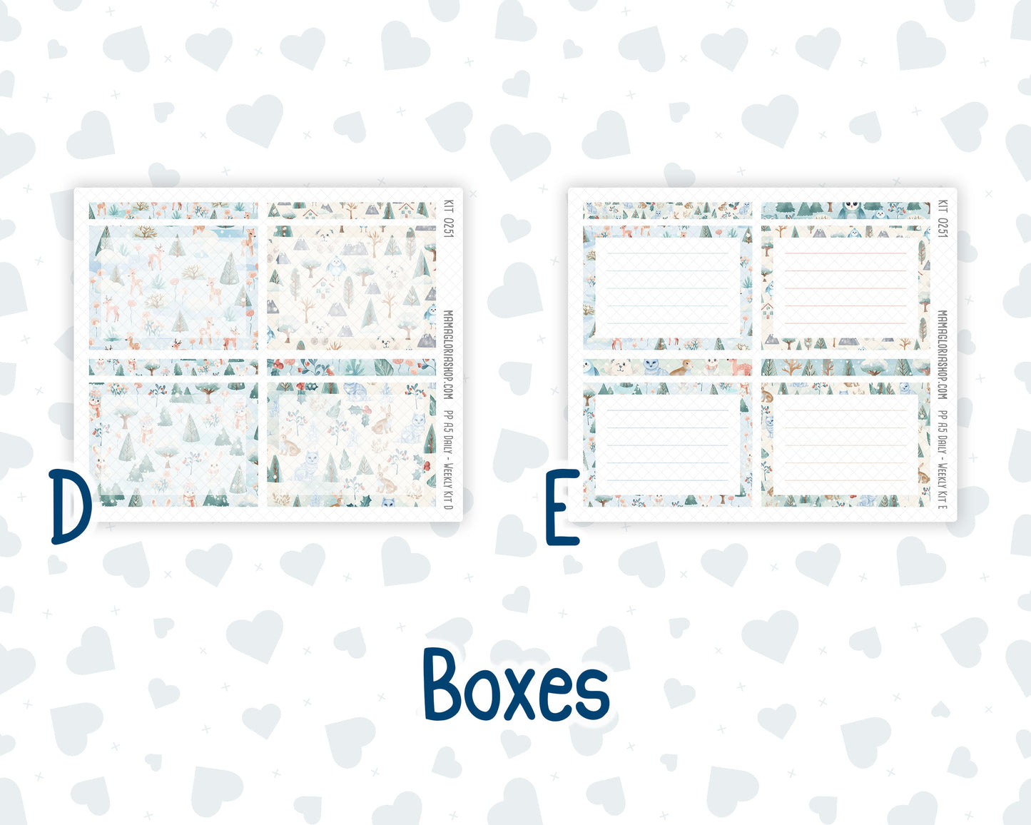 Kit 0251 - A5 - Plum Paper Daily - Weekly Kit - January - Pine & Paws