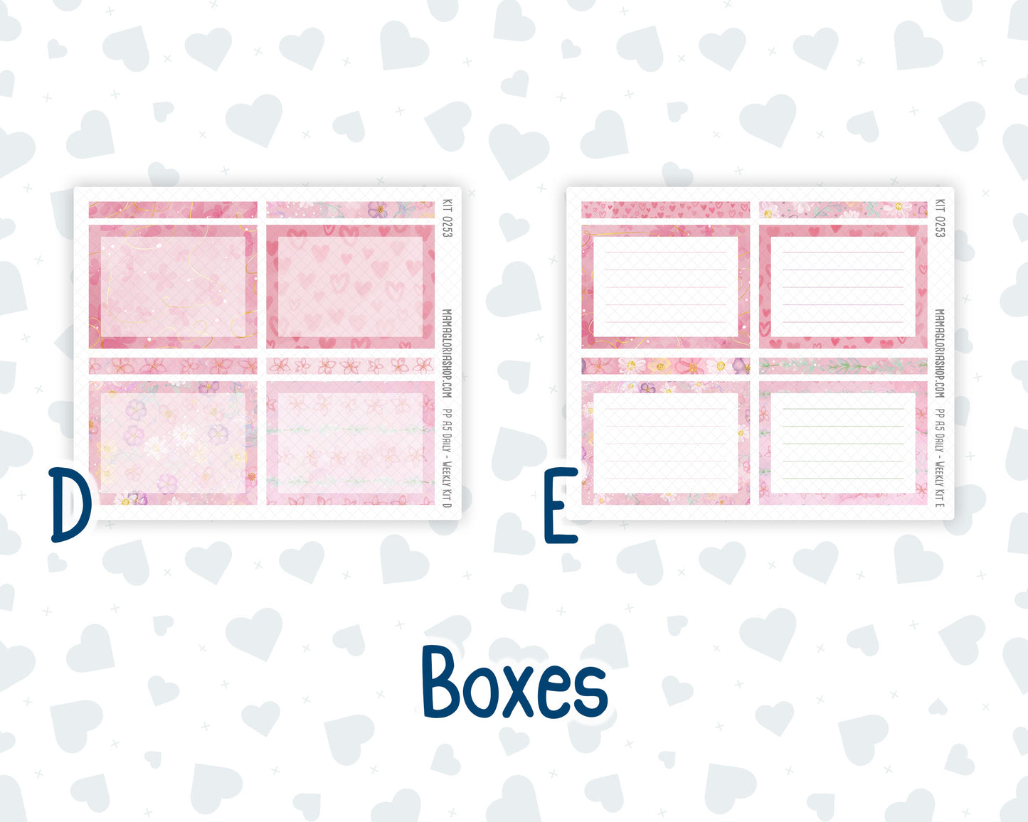 Kit 0253 - A5 - Plum Paper Daily - Weekly Kit - February - Rosy Daydreams