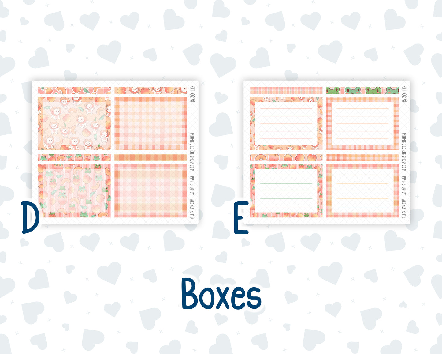 Kit 0278 - A5 - Plum Paper Daily - Weekly Kit - August - Oops, All Peaches