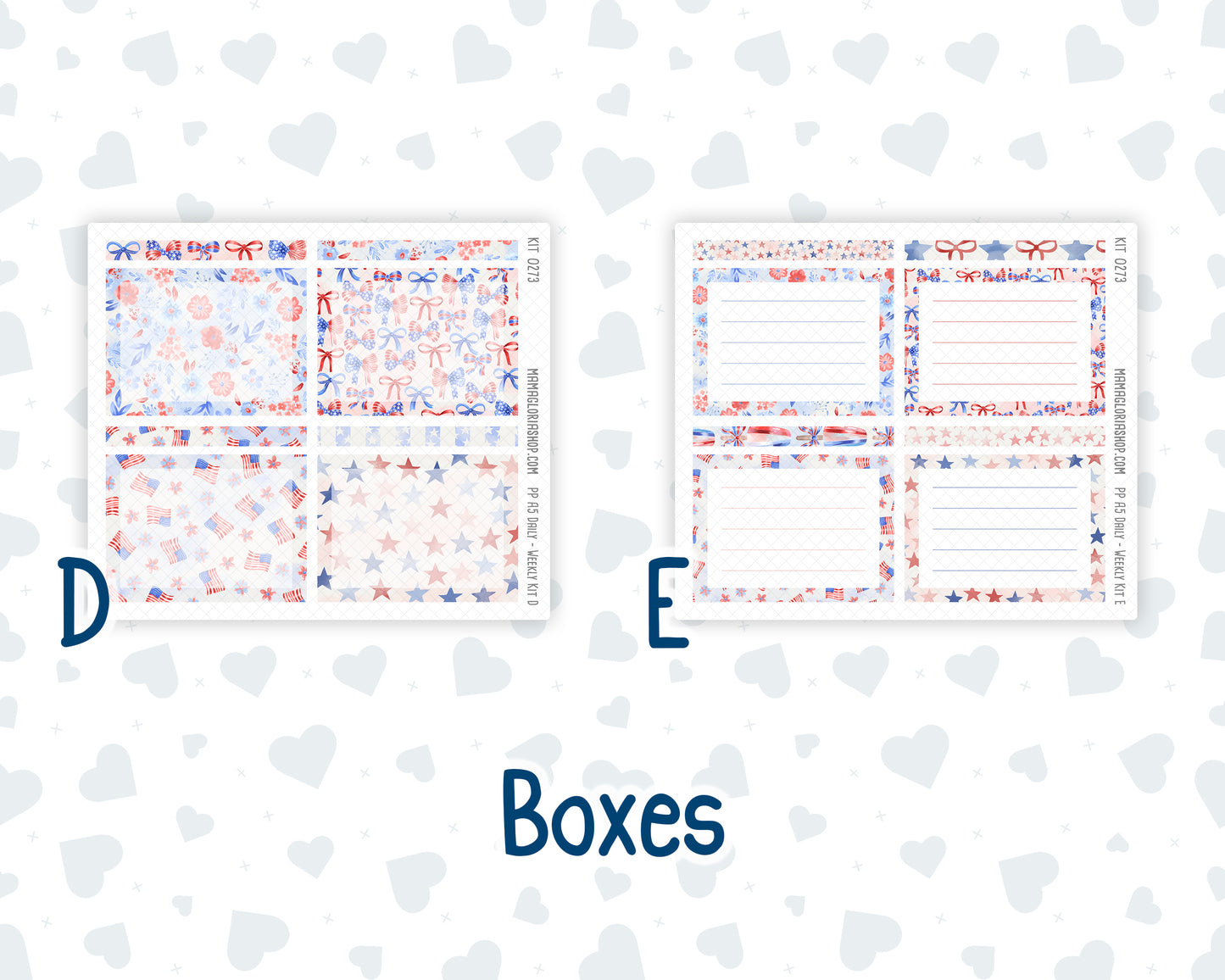 Kit 0273 - A5 - Plum Paper Daily - Weekly Kit - July - Americana In Bloom