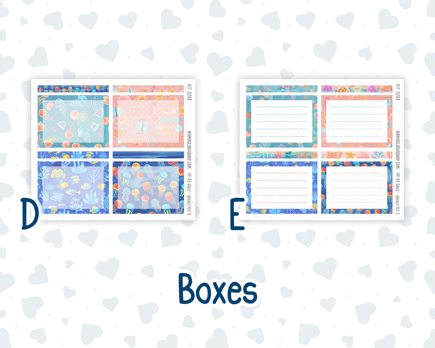Kit 0268 - A5 - Plum Paper Daily - Weekly Kit - June - Sea Sweeties