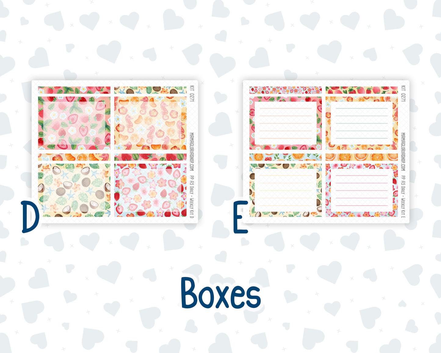 Kit 0271 - A5 - Plum Paper Daily - Weekly Kit - June - Strawberry Shore