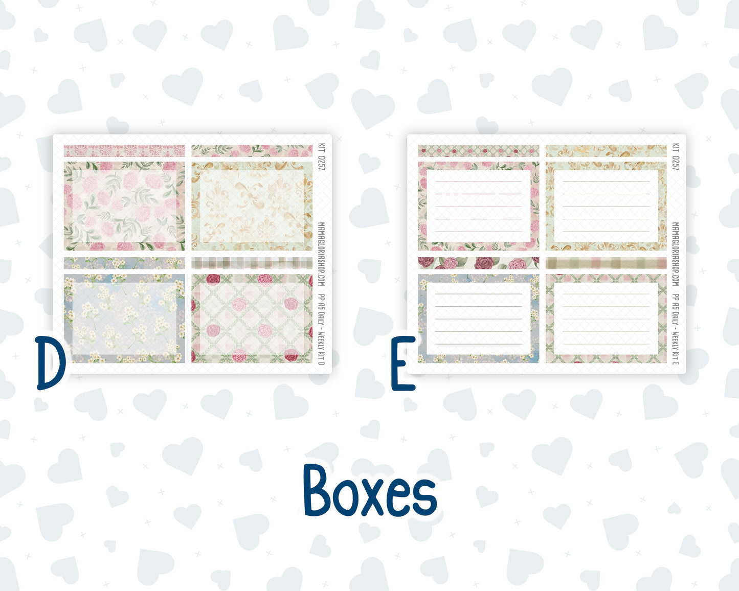 Kit 0257 - A5 - Plum Paper Daily - Weekly Kit - March - Blush Garden