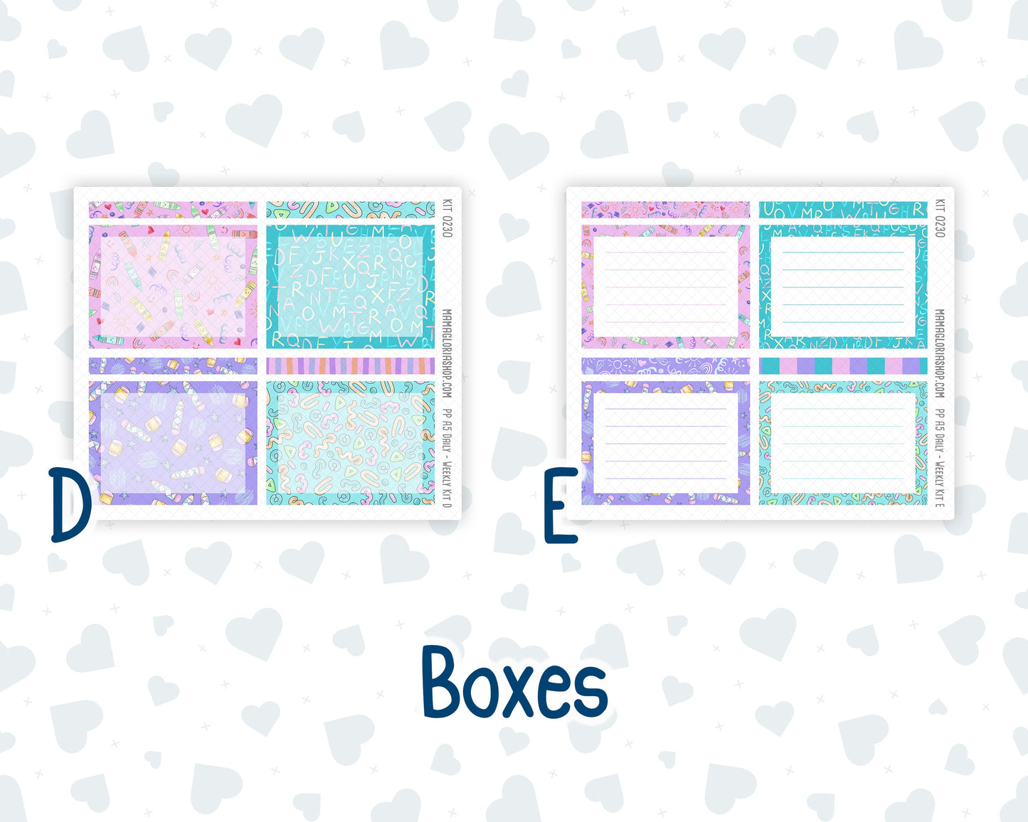 Kit 0230 - A5 - Plum Paper Daily - Weekly Kit - August - School Daze