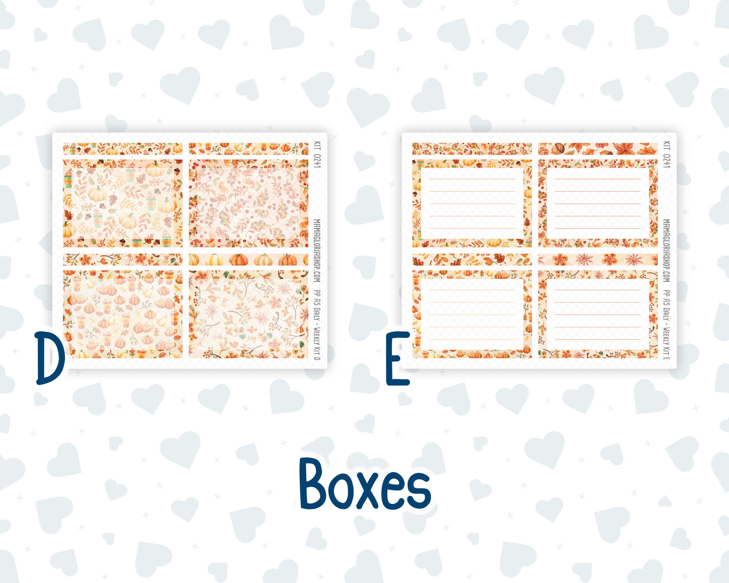 Kit 0241 - A5 - Plum Paper Daily - Weekly Kit - November - Pumpkin Latte