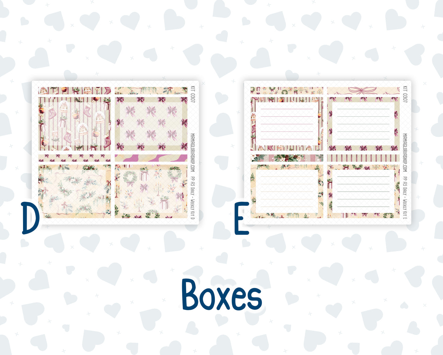Kit 0307 - A5 - Plum Paper Daily - Weekly Kit - December - Velvet Hearth