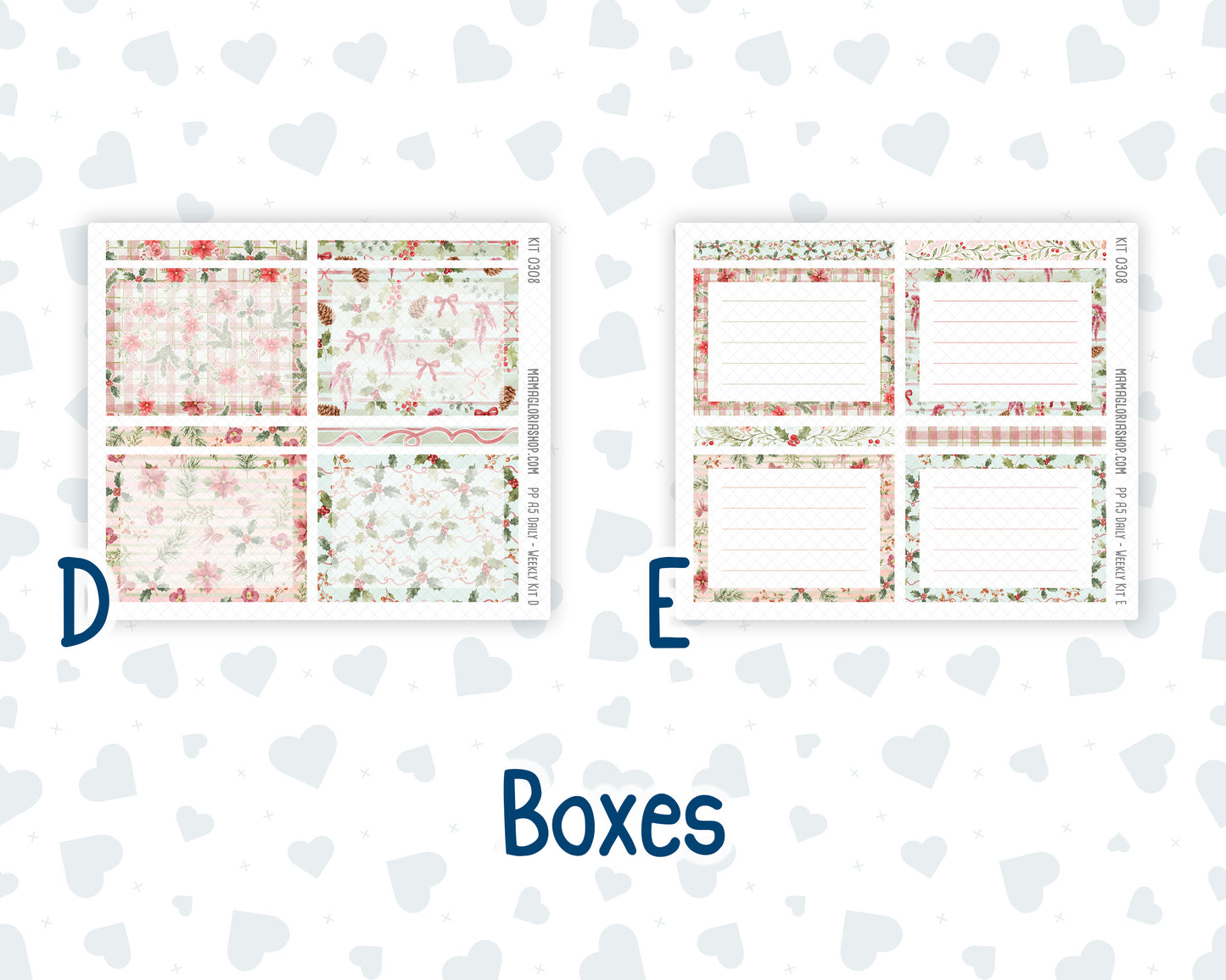 Kit 0308 - A5 - Plum Paper Daily - Weekly Kit - December - Knit & Holly