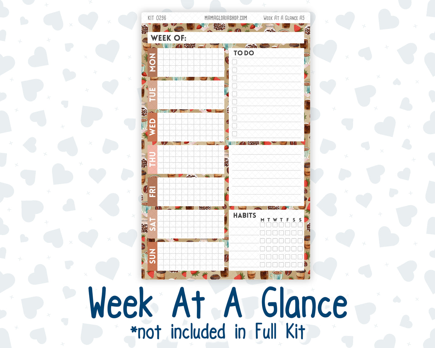 Kit 0296 - A5 - Plum Paper Daily - Weekly Kit - September - Coffee Break