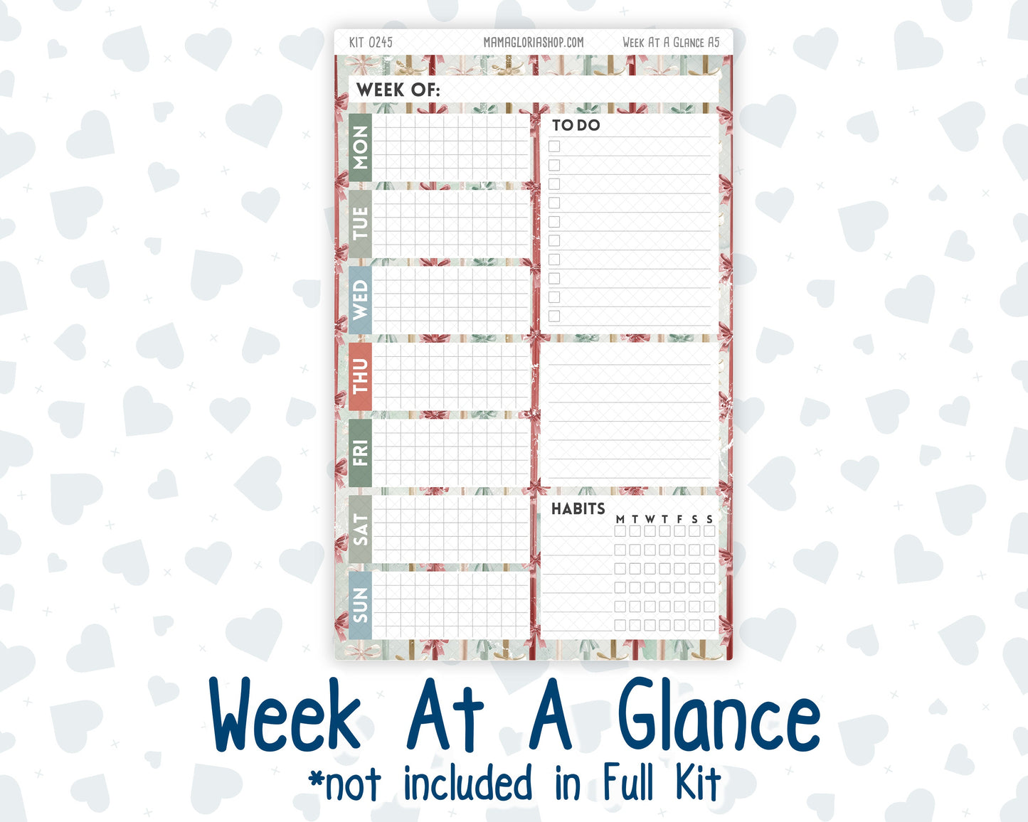 Kit 0245 - A5 - Plum Paper Daily - Weekly Kit - December - Vintage Christmas