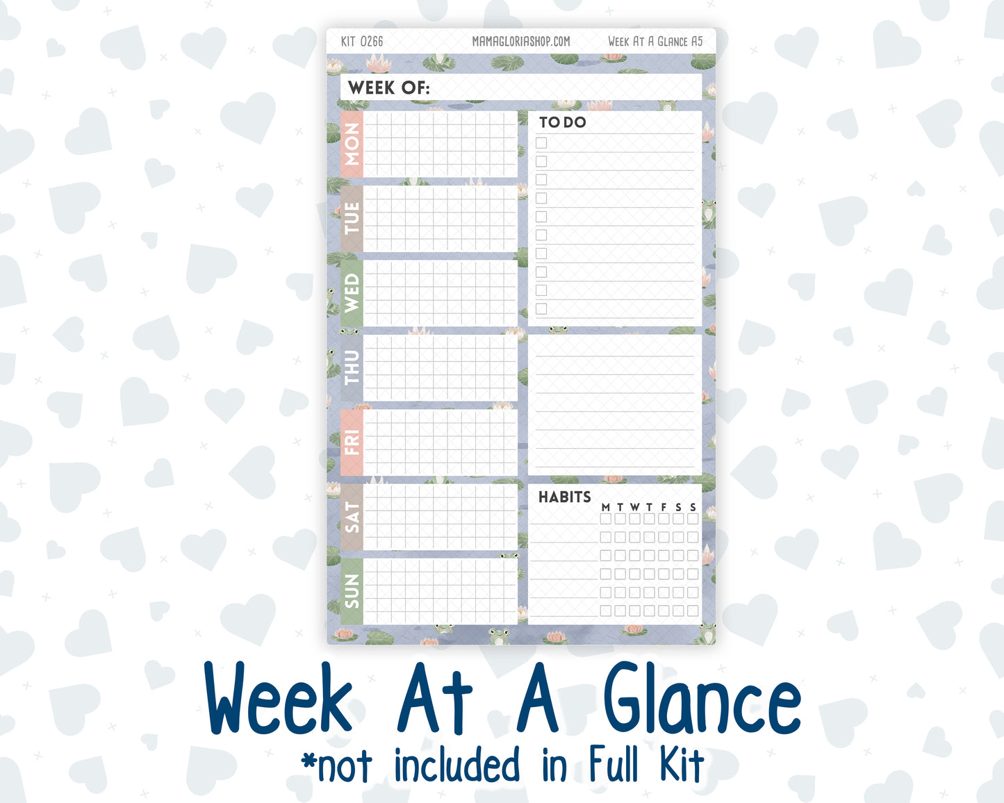 Kit 0266 - A5 - Plum Paper Daily - Weekly Kit - May - Froggy Lake Picnic