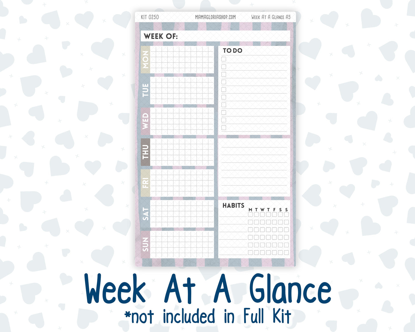 Kit 0250 - A5 - Plum Paper Daily - Weekly Kit - Quiet January