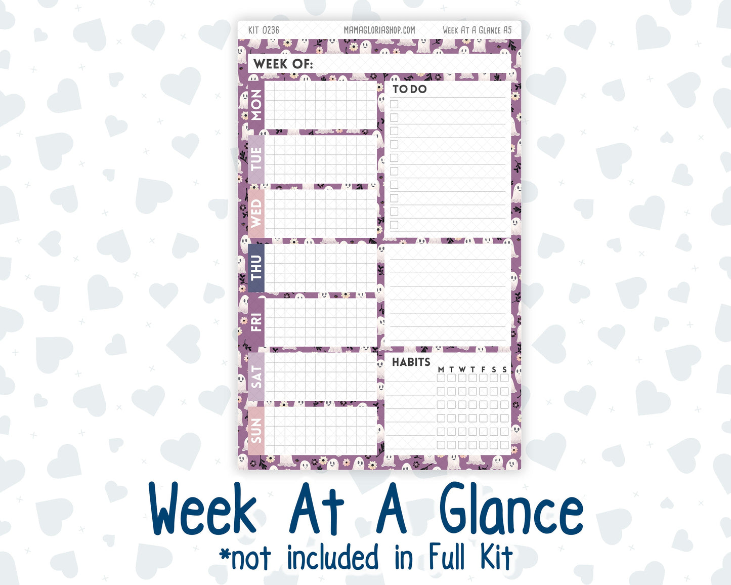 Kit 0236 - A5 - Plum Paper Daily - Weekly Kit - October - Sweet & Spooky