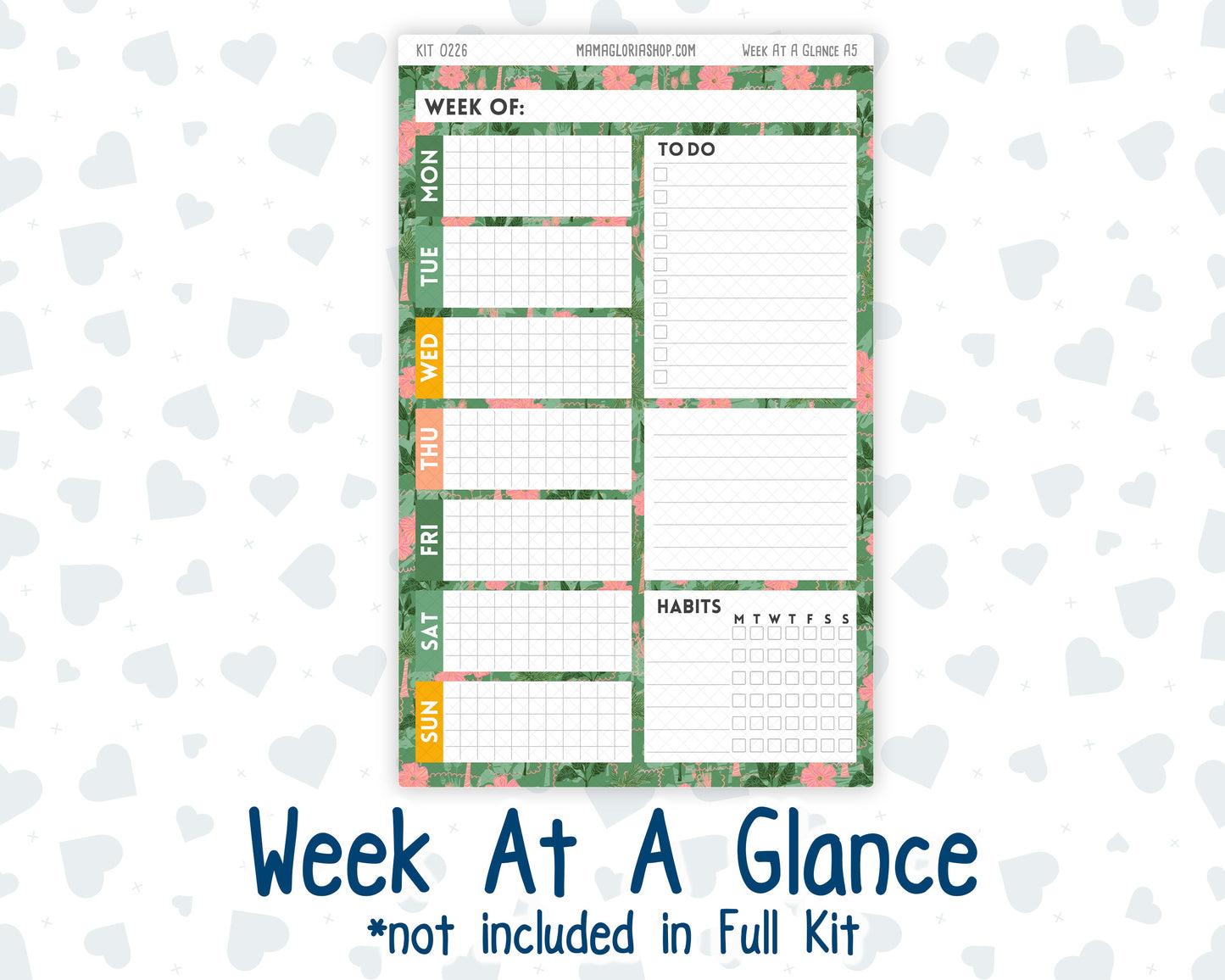 Kit 0226 - A5 - Plum Paper Daily - Weekly Kit - July - Tropical Whimsy