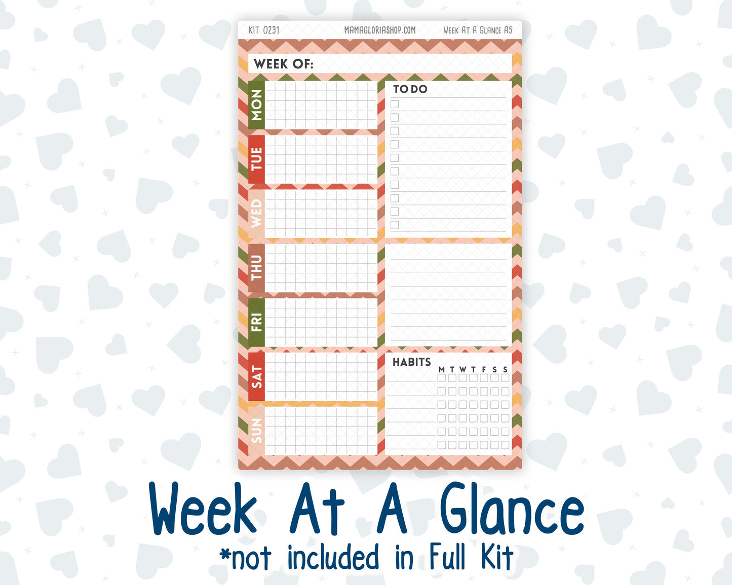 Kit 0231 - A5 - Plum Paper Daily - Weekly Kit - August - Backyard BBQ