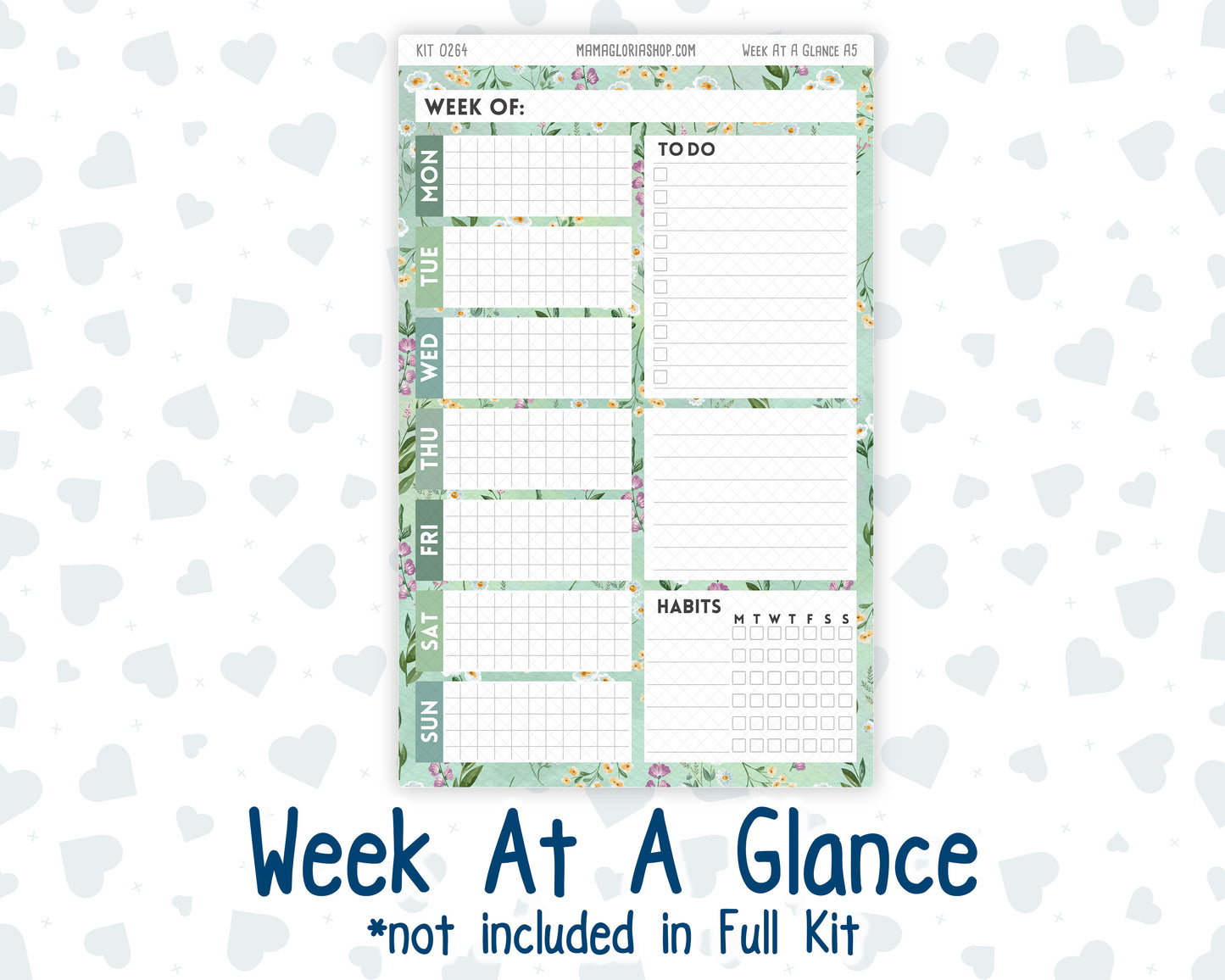 Kit 0264 - A5 - Plum Paper Daily - Weekly Kit - May - Spring Walk
