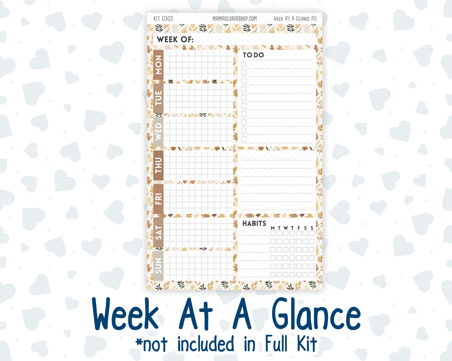 Kit 0303 - A5 - Plum Paper Daily - Weekly Kit - November - Into The Woods