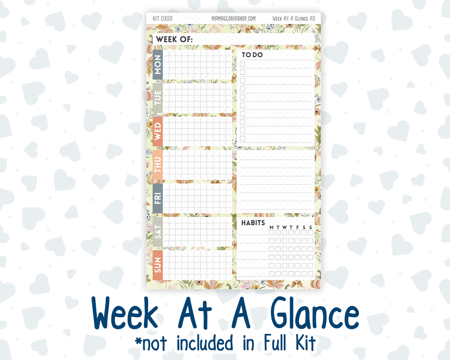 Kit 0300 - A5 - Plum Paper Daily - Weekly Kit - October - Autumn Stroll